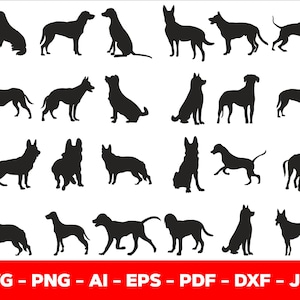 Dog silhouettes Svg, bundle dog silhouettes png bundle cricut cut files cutting files dog silhouette bundle