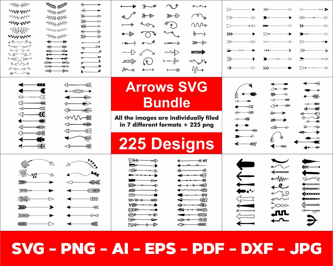 Arrows SVG Bundle, Archery Arrows SVG Bundle, Arrow SVG, Bow Svg, Hand ...