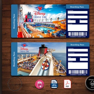 Boletos de crucero, Boleto de crucero, Texto editable, Tarjeta de embarque de viaje sorpresa, Boleto de vacaciones en crucero, Descarga digital instantánea