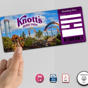 KNOTTS BERRY FARM Surprise Trip Tickets. Vacation Ticket. Mock Boarding ...