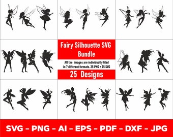 35 Fairy SVG Bundle | Fairy Silhouette SVG | Fairy Clipart | Fairies ...