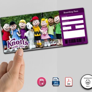 KNOTTS BERRY FARM Surprise Trip Tickets. Vacation Ticket. Mock Boarding ...