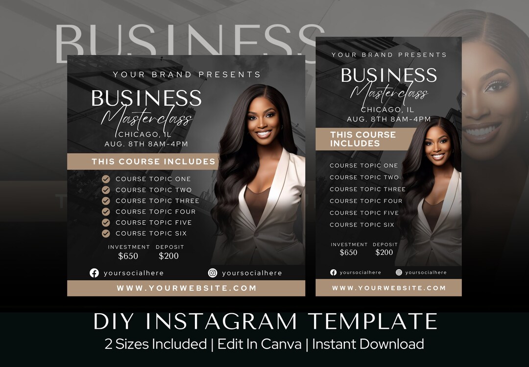 Diy Masterclass Social Media Flyer, Lash Masterclass Flyer, Body