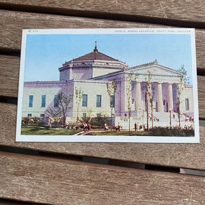 Cartão postal vintage do aquário Shedd