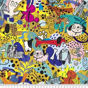 Crazy dogs - waterproof Polyester fabric PN-EN 71-3: 1998