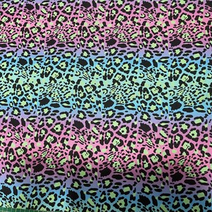 Violet-turquoise leopard pattern - waterproof Polyester fabric PN-EN 71-3: 1998 image 8