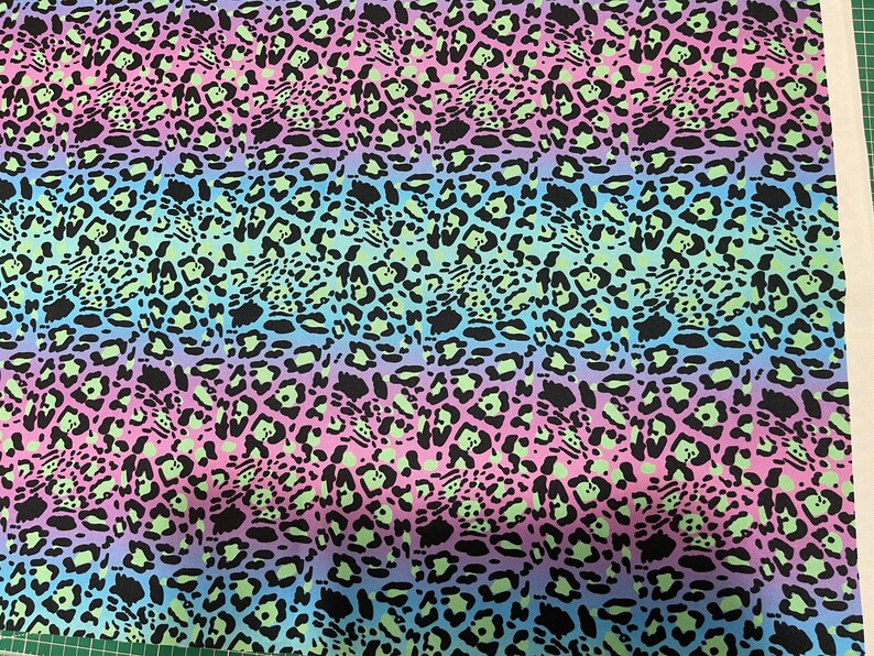 Violet-turquoise leopard pattern - waterproof Polyester fabric PN-EN 71-3: 1998 image 8