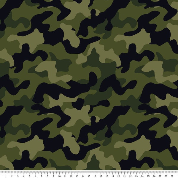 Camouflage - Tissu jersey en coton