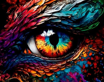 Dragon's Eye - Velvet panel - 47x47cm / 18.5"x18.5" fabric for a pillowcase