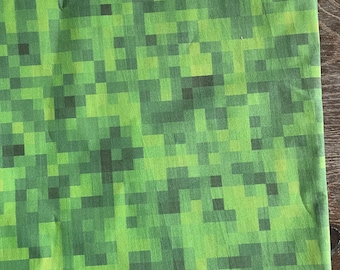 Baumwollstoff - grüne Pixel