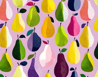 Colorful Pears - 100% cotton fabric