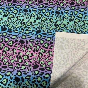 Violet-turquoise leopard pattern - waterproof Polyester fabric PN-EN 71-3: 1998 image 7