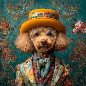 Elegant Poodle II - sammetsmöbel - tyg till örngott - olika storlekar