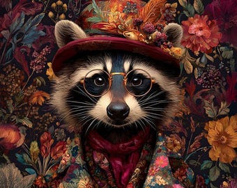 Elegant Racoon - upholstery velvet panel - fabric for a pillowcase - different sizes