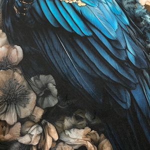Oiseau sarcelle Panneau de velours tissu pour taie d'oreiller différentes tailles image 5