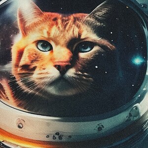 Space Cat - Waterproof Fabric Panel for a Bag - Etsy