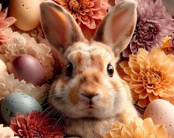 Osterhase im Blumenmuster – Samtbezug – Stoff für einen Kissenbezug – verschiedene Größen