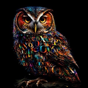 Owl - waterproof fabric panel for a bag
