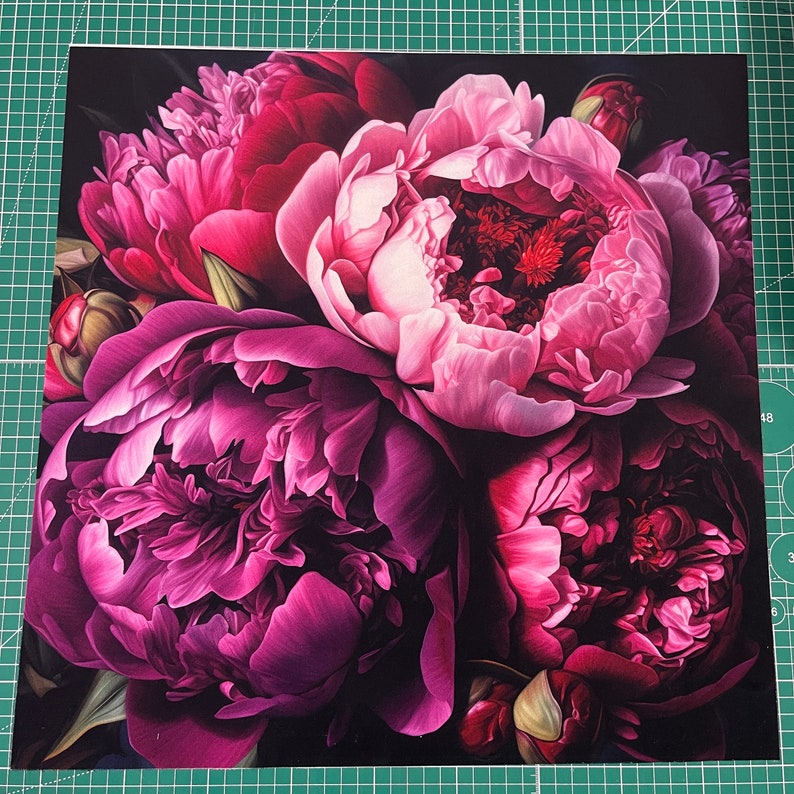 Pivoines Panneau de velours tissu pour taie d'oreiller différentes tailles image 2