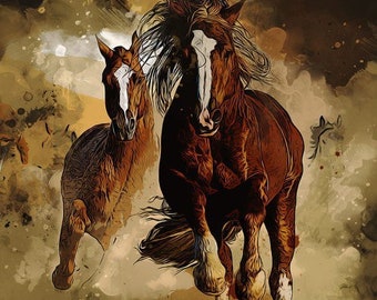 Cheval - Panneau en velours - 47x47cm / 18.5"x18.5" bajric pour taie d'oreiller