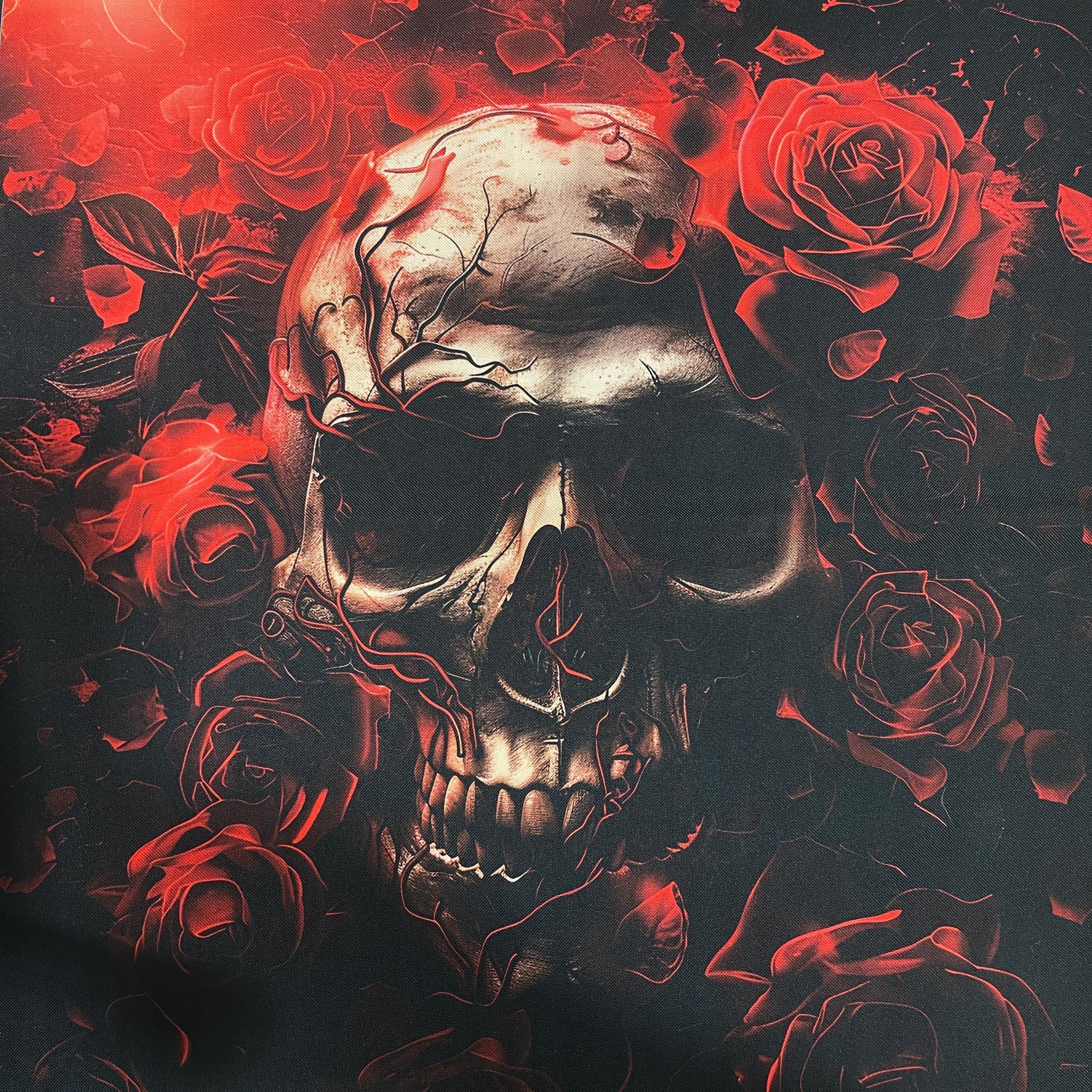 12 Pcs Black Roses with Skull Head, Halloween USED 特殊加工