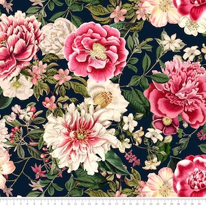 Nylon fabric - peonies
