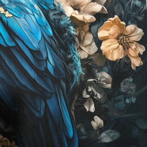 Oiseau sarcelle Panneau de velours tissu pour taie d'oreiller différentes tailles image 6