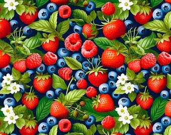 Fruit garden - Jersey Cotton fabric