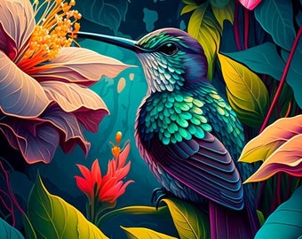 Kolibri - wasserdichtes Stoffpanel für eine Tasche