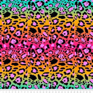 upholstery velvet - Pink and orange leopard pattern