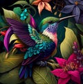 Hummingbird - upholstery velvet panel - fabric for a pillowcase - different sizes