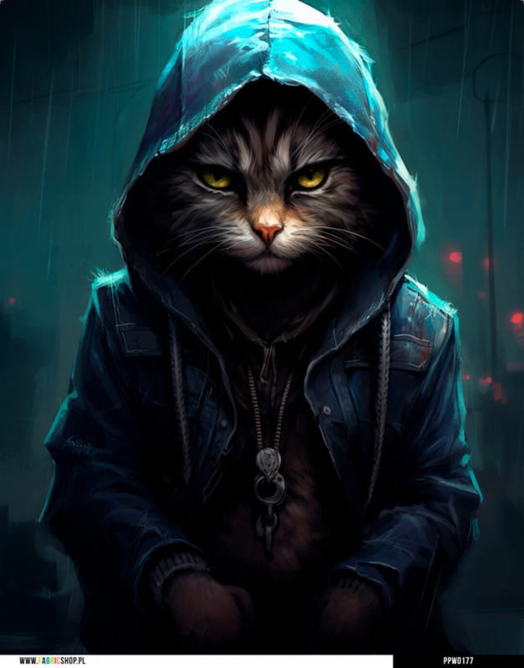 Cat in the Hood Waterproof Fabric Panel for a Bag Etsy