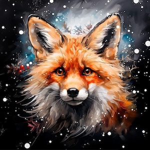 Watercolor Fox - upholstery velvet panel - fabric for a pillowcase - different sizes