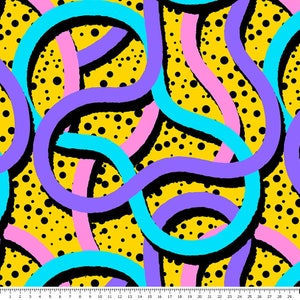 Retro 80' Style Pattern - Waterproof Polyester Fabric PN-EN 71-3