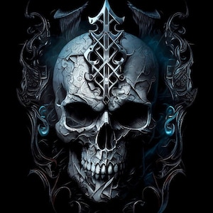 Heavy Metal Skull - waterproof fabric panel for a bag
