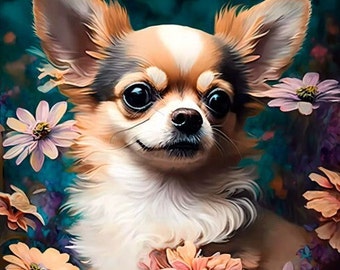 Chihuahua - Pannello in velluto -47x47 cm / 18,5"x18,5" tessuto per federa