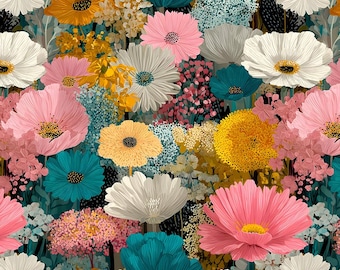 Eine Komposition aus Sommerfarben – Blumen – wasserdichtes Polyestergewebe PN-EN 71-3: 1998