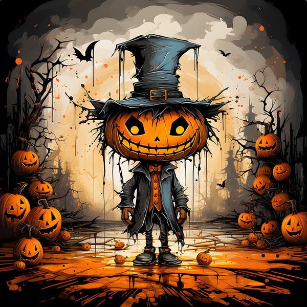 Halloween-Kürbis – Samtplatte – 47 x 47 cm/18,5 x 18,5 Zoll Stoff für einen Kissenbezug