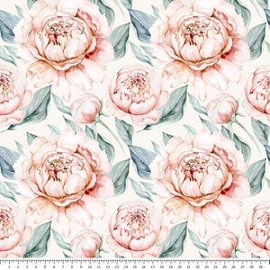 Sweatshirt Cotton - Peonies