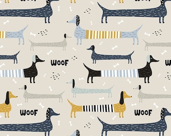 Dachshunds - 100% cotton fabric