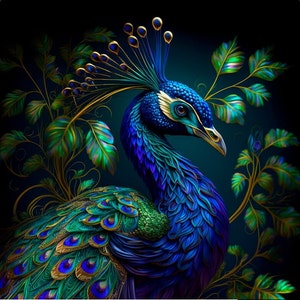 Peacock - upholstery velvet panel - fabric for a pillowcase - different sizes