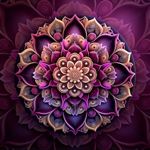 Purple Mandala - Velvet panel - fabric for a pillowcase - different sizes - furniture upholstery