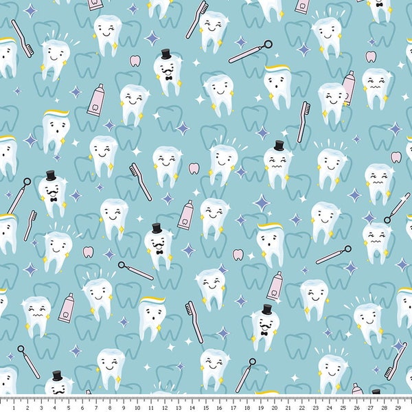 Happy Teeth - 100% cotton fabric