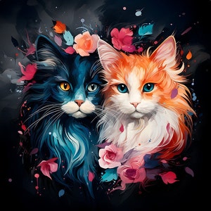 Magic Cats - upholstery velvet panel - fabric for a pillowcase - different sizes
