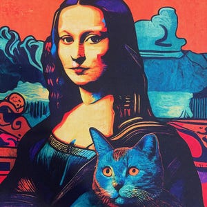 Lady With a Cat - Waterproof Fabric Panel for a Bag - Etsy