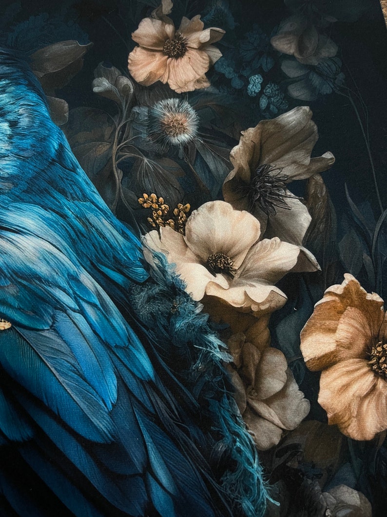 Oiseau sarcelle Panneau de velours tissu pour taie d'oreiller différentes tailles image 8