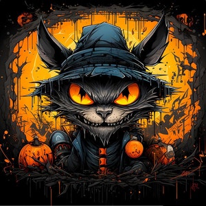Halloween Cat - upholstery velvet panel - fabric for a pillowcase - different sizes