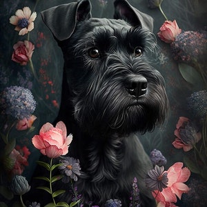 Schnauzer - waterproof fabric panel for a bag