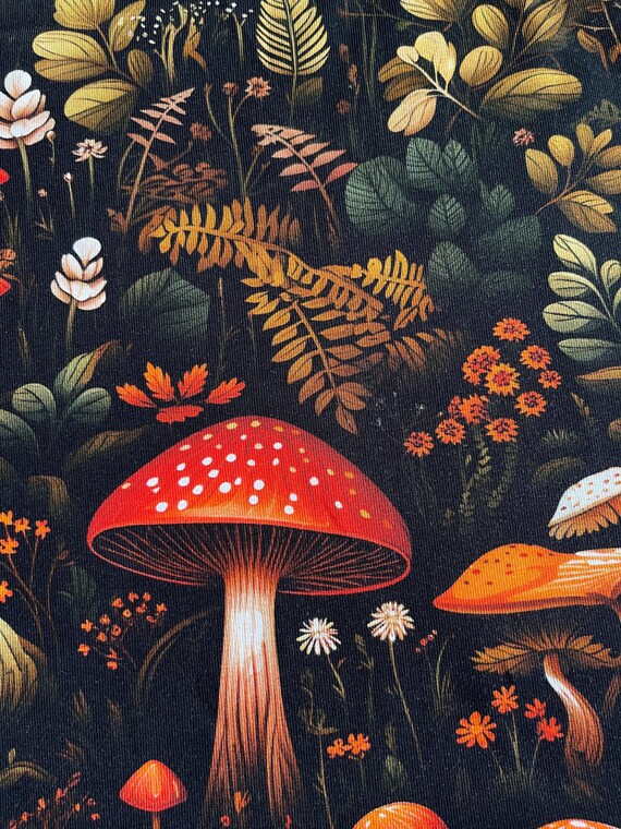 森の毒キノコ - ジャージーコットン生地 - Etsy 日本