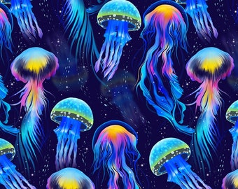 jellyfish in the ocean - waterproof Polyester fabric PN-EN 71-3: 1998